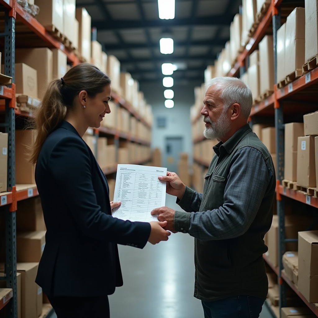 Sesión de formación al propietario sobre control de inventario en almacén